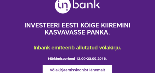 InBank võlakirjade emissioon - võlakirjade avalik pakkumine